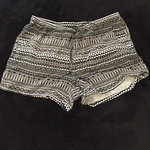 black and white tribal print shorts