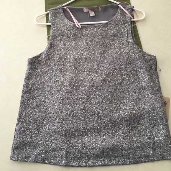 Woven grey and gold top