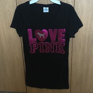 PINK black and pink graphic tee