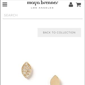 Maya Brenner Gold Petal Studs with Pave