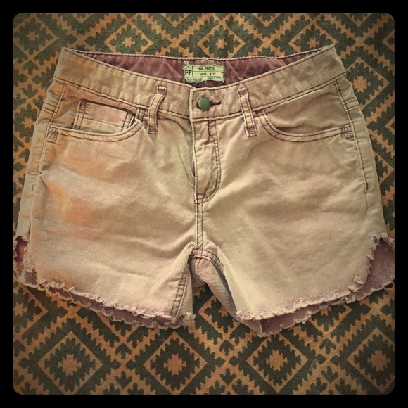 Free People Purple Corduroy Shorts