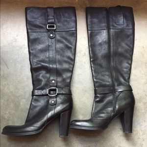 Nine West Knee High leather boots with buckle