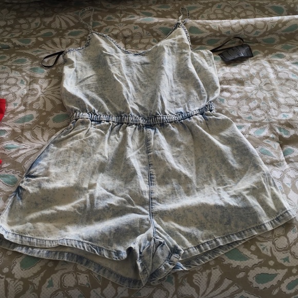 Never worn blue like denim romper