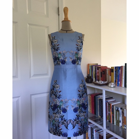 JCrew Collection Bird Print Sheath Dress