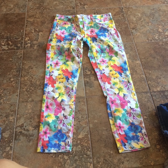 Floral jeans