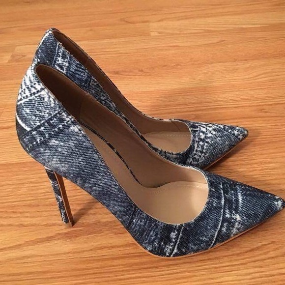 "Jessie" Denim Print Heel