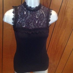 Sexy Lace Fitted Navy Top