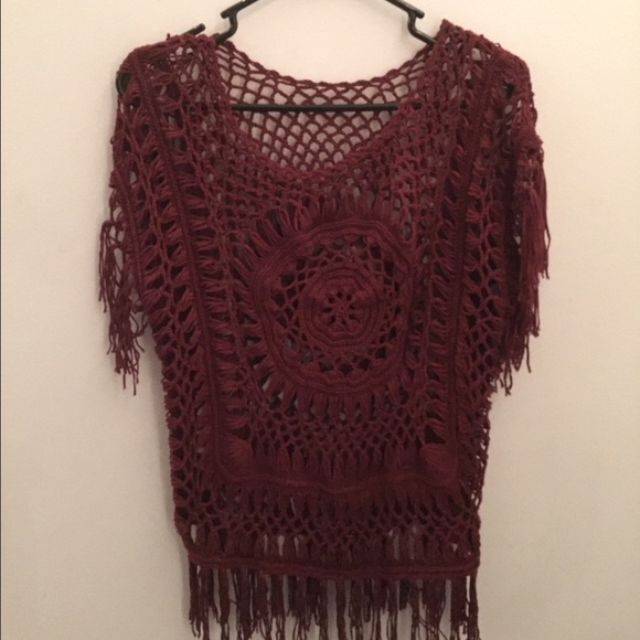 Maroon Crochet Top