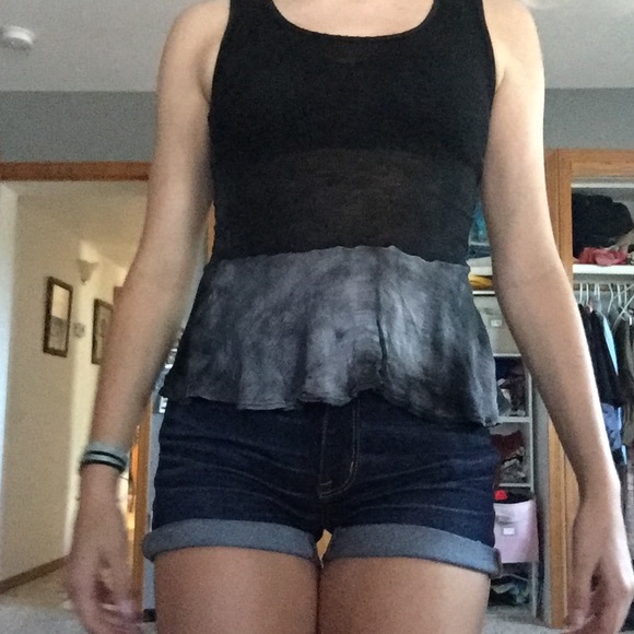 good condition halftime tie dye black tank top!