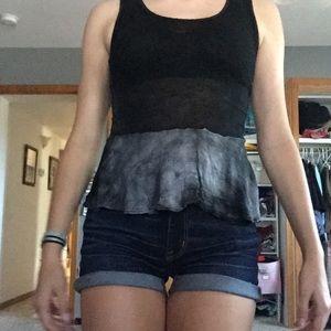good condition halftime tie dye black tank top!