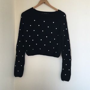 ZARA cropped heart sweater