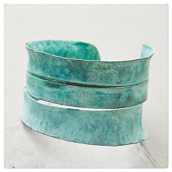 Anthropologie Jewelry - Anthropologie Sliced Patina Cuff NWT