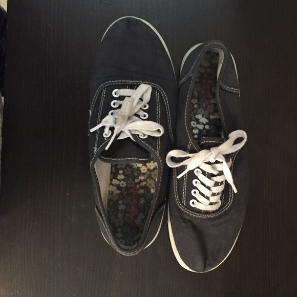 Navy laced up shoes