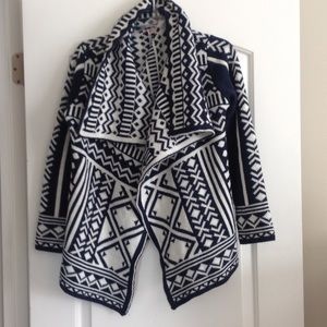 Navy Blue and White Aztec Sweater Worn Once!