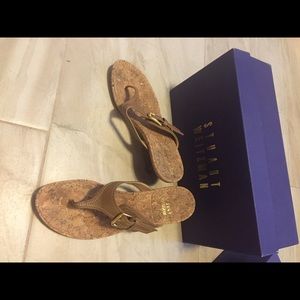 Stuart Weitzman cork and beige shoes