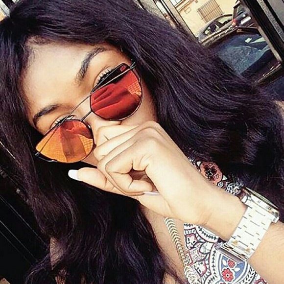 🔥NWT Cat Eye Mirrored Flat Lenses RED - Picture 3 of 4