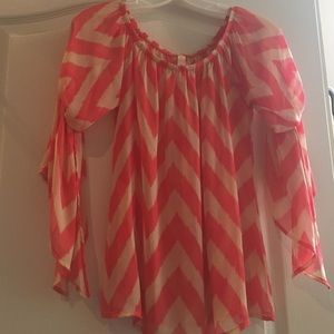 chevron chiffon blouse size small