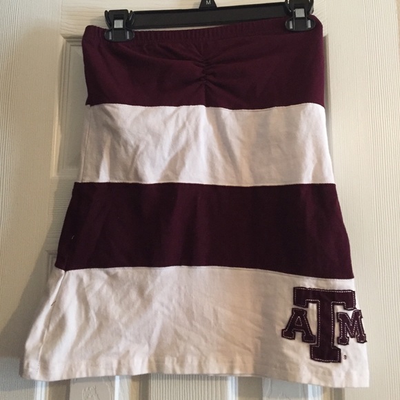 Strapless A&M game day top!