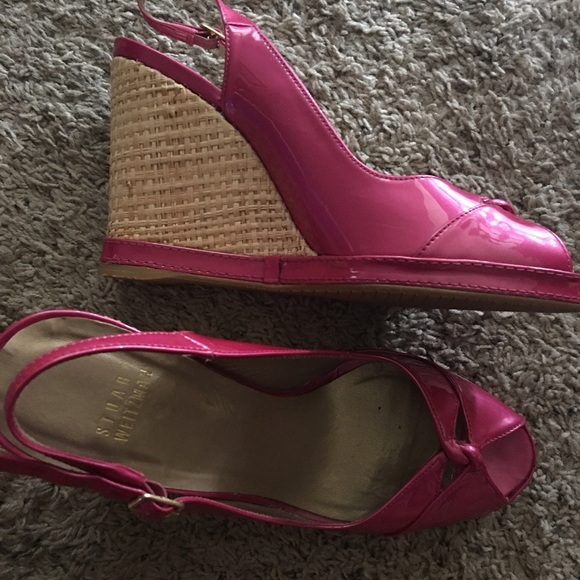 Stuart Weitzman peep toe wedges