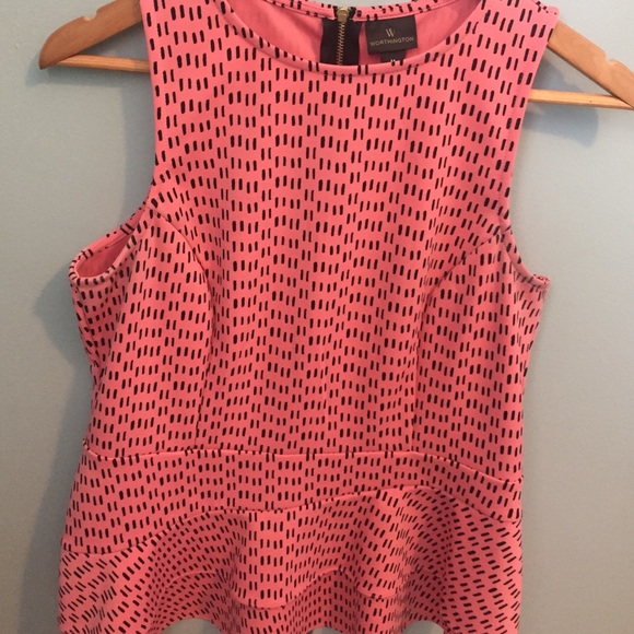 Beautiful Coral Peplum Top - Medium