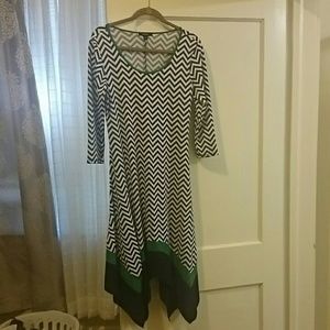 Blue and green dress