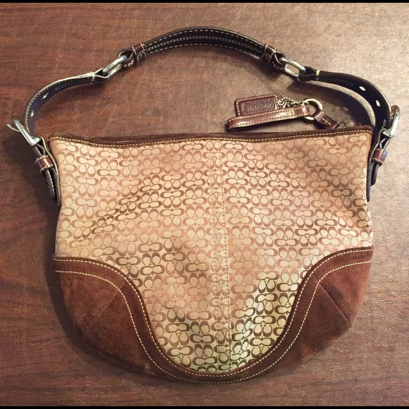 Authentic Coach Brown Handbag Hobo Duffle - Picture 1 of 2