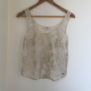 Abercrombie & Fitch embroidered sequin tank
