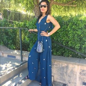 ASOS pretty sequined dot jumpsuit w/attached cape.