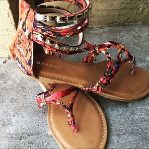 Multi-colored Studded Sandals