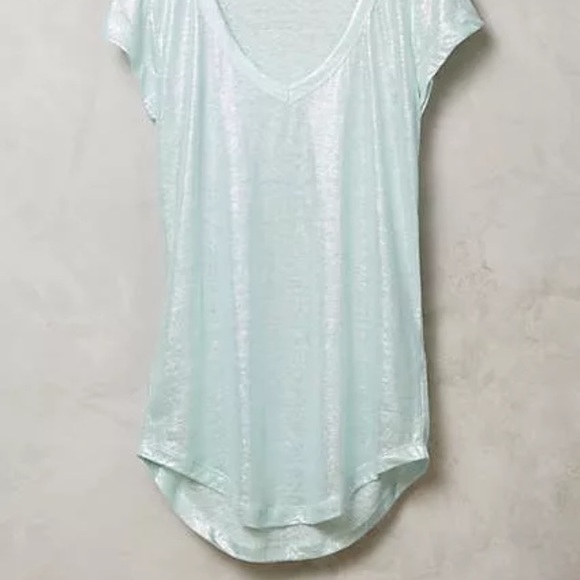 Anthropologie Shimmered Linen Tee by Bordeaux - Picture 4 of 4