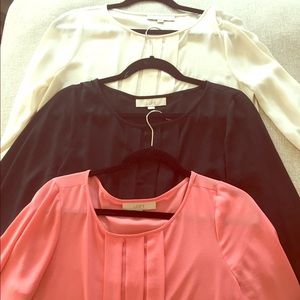 3 identical shirts from Loft- in different colors