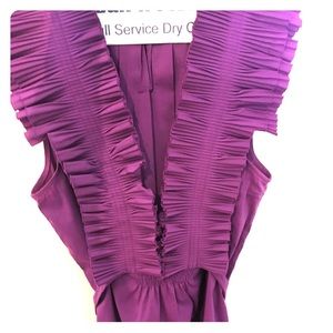 BCBG Maxazria purple tie back sleeveless blouse