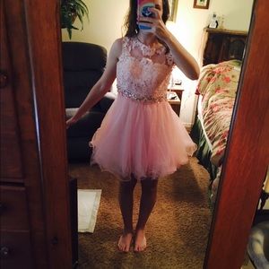 Pink lace dress