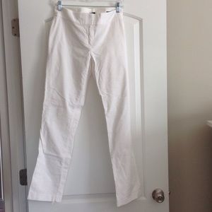 LOFT Marisa skinny leg winter white velvet pants 8