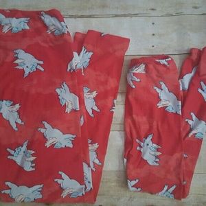 Lularoe mommy and me leggings set TC and kids L/XL