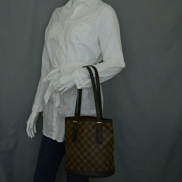 Louis Vuitton Petite Bucket Damier Ebene tote