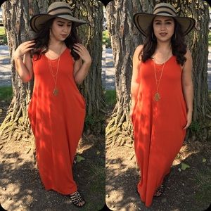 Orange Dress with Pockets