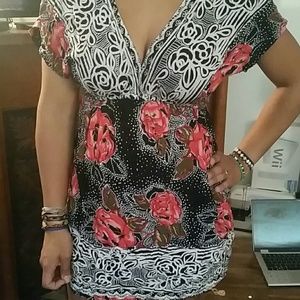 Cute little black dress with roses on it!