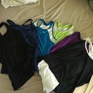 Set of workout tanks tops