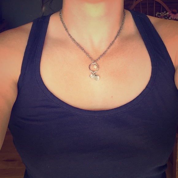 American Eagle silver necklace beach themed