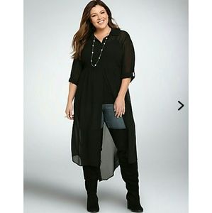 TORRID Chiffon Button Down Maxi Tunic SZ 3