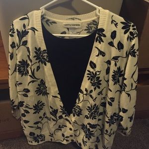 Size XL career sweater top cream & black- pretty