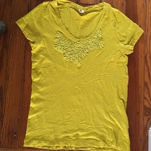 Chartreuse beaded J. Crew tee
