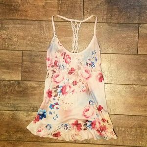 NWOT Tan Flowery Tank