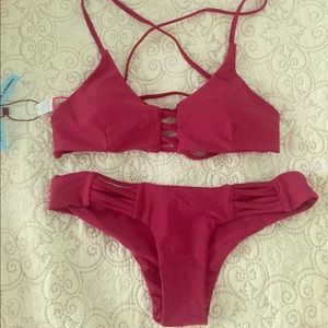 maroon cupshe bikini size small