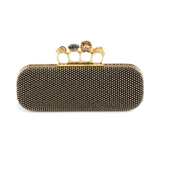 Alexander McQueen Knuckle Clasp Studded Box Clutch - Picture 2 of 4