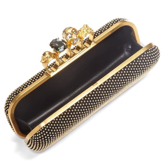 Alexander McQueen Knuckle Clasp Studded Box Clutch - Picture 3 of 4