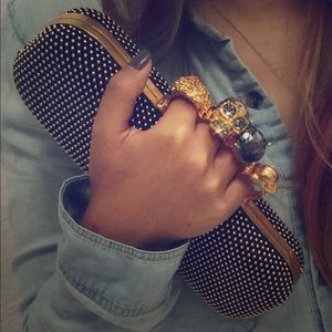 Alexander McQueen Knuckle Clasp Studded Box Clutch