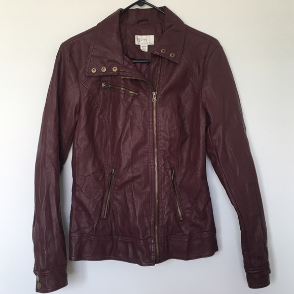 Maroon leather jacket
