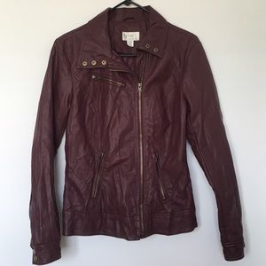 Maroon leather jacket